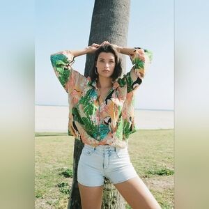 Farm Rio Anthropologie Helena Clip Dot Blouse